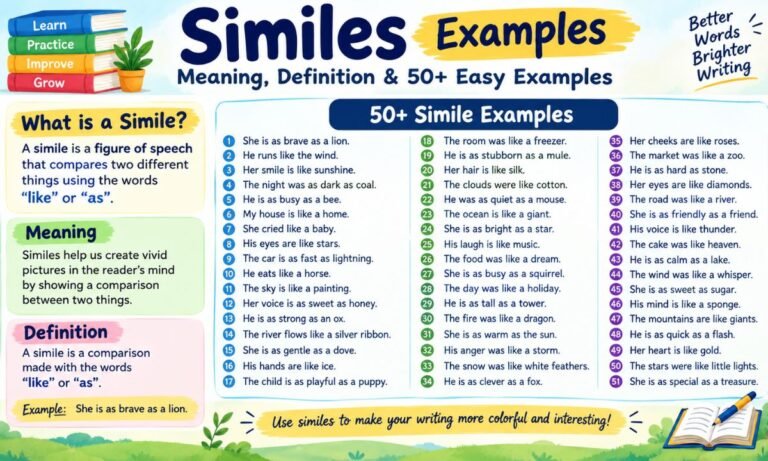 Similes Examples Meaning, Definition & 50+ Easy Examples